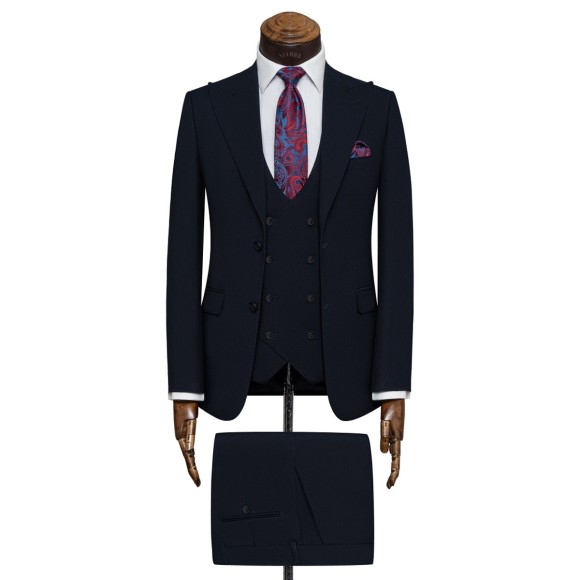 کت و شلوار و ژیله یقه بلیزر شاخدار ناتیه 2دکمه 2چاک سیامد siamod مدل H-10-12