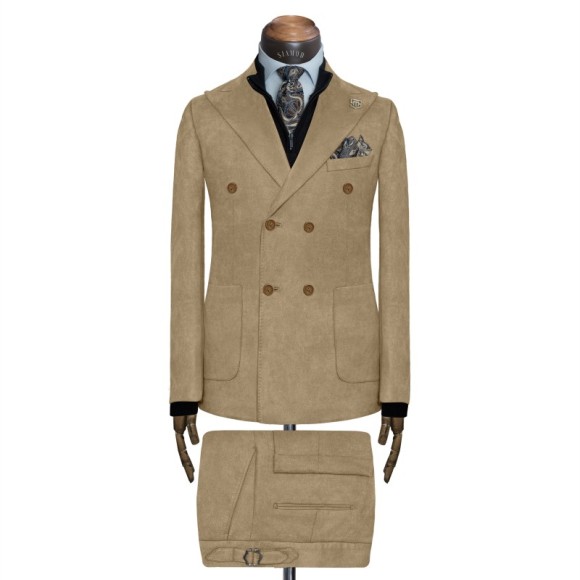 کت شلوار دبل برست جیب رو میکرو جیر یقه بلیزر ایتالیایی سیامد