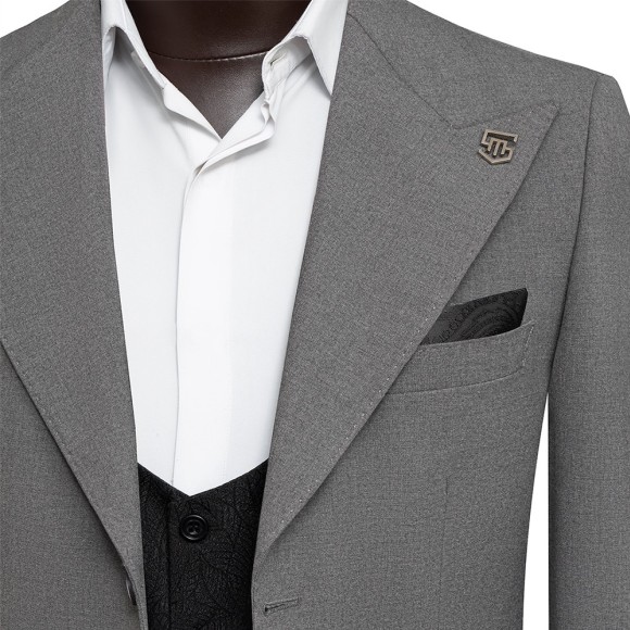 کت شلوار ژیله یقه بلیزر دوخت بانتو پارچه بزیاق سیامد