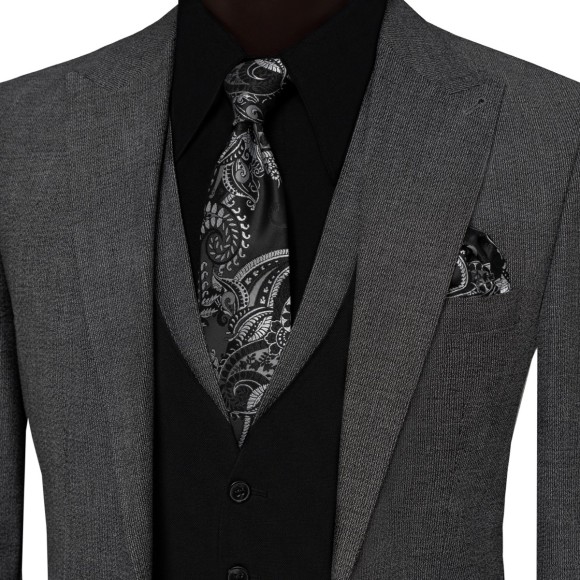 کت و شلوار و ژیله کمبین تک دکمه دوچاک یقه بلیزر کشمیر سیامد مدل407-1794