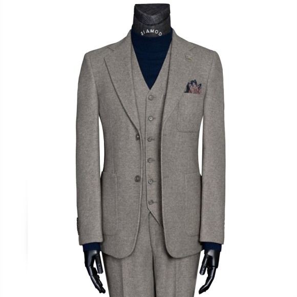 کت شلوار ژیله یقه انگلیسی دودکمه دوچاک موهر سیامد h_08/09/402