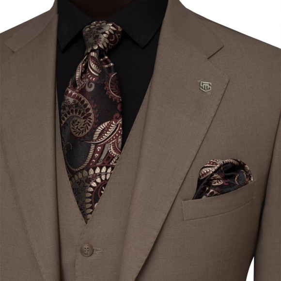 کت و شلوار و ژیله دو دکمه دو چاک یقه انگلیسی آلتین سیامد Siamod