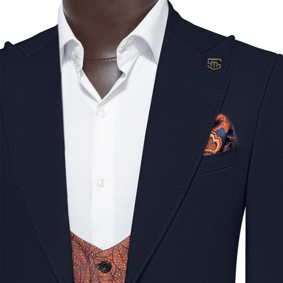 کت شلوار ژیله یقه بلیزر شاخدار تک دوکمه 2چاک التین سیامد