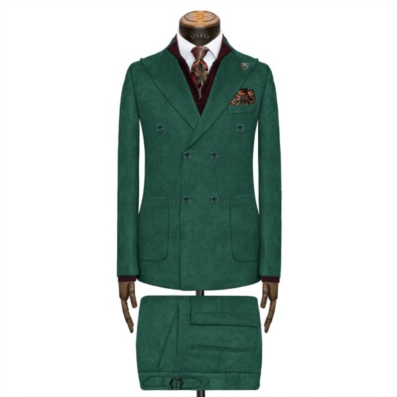 کت شلوار دبل برست جیب رو میکرو جیر یقه بلیزر ایتالیایی سیامد