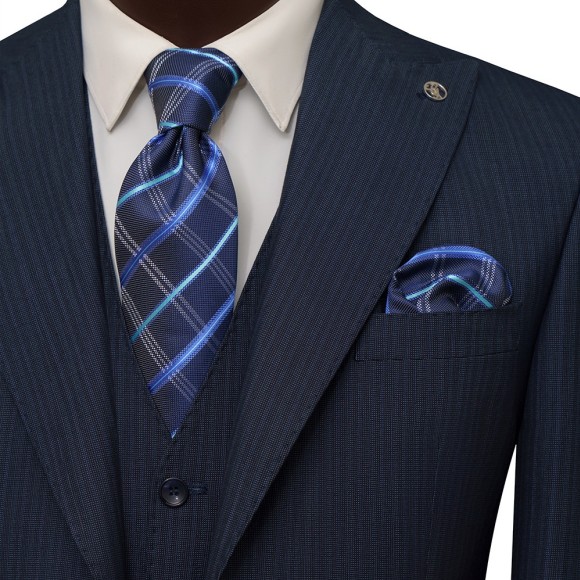 کت و شلوار ژیله TEKE دیپلمات راه ریز یقه بلیزر دو دکمه دو چاک wool