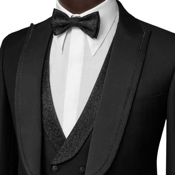 کت و شلوار و ژیله و پاپیون تک دکمه یقه بلیزر دوبل وول Di Claro