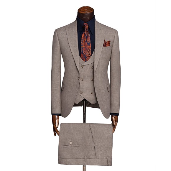 کت و شلوار و ژیله تک دکمه یقه بلیزر آیرسکو سوزنی پرگاس Pergase