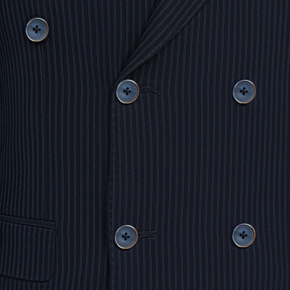 کت وشلوار دبل برست کراویزه طرح دیپلمات یقه بلیزر  پلی ویسکون سیامد