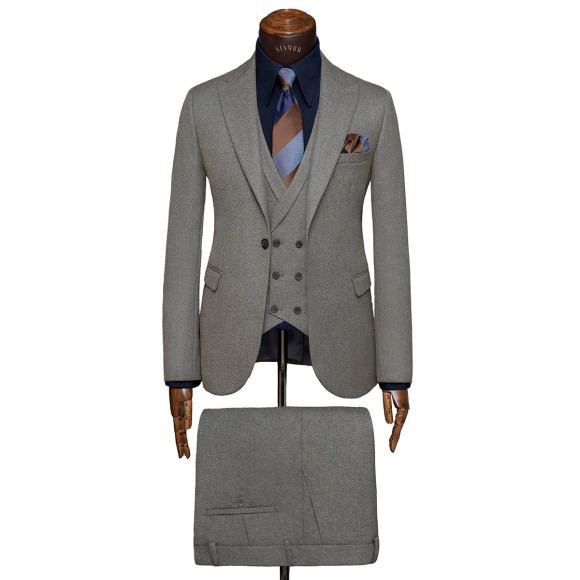 کت و شلوار و ژیله تک دکمه تک چاک یقه بلیزر جودون خاویاری سیامد Siamod