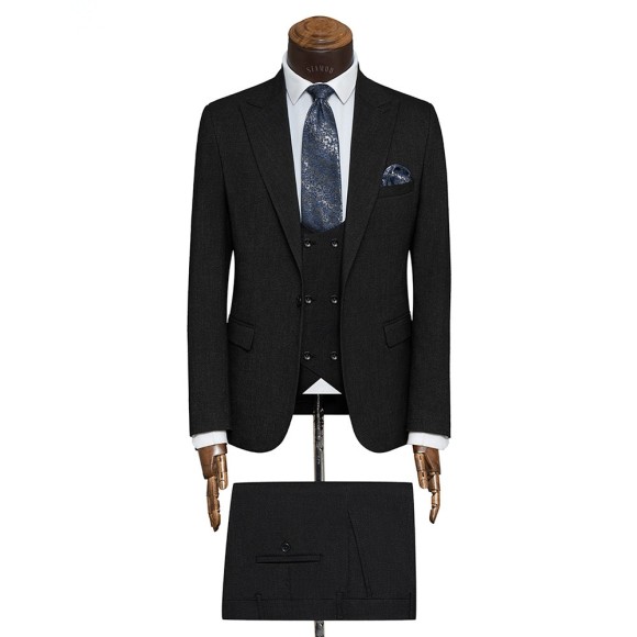 کت و شلوار و ژیله تک دکمه یقه بلیزر جودون ریز سیامد Siamod