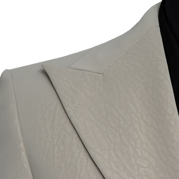 نیم پالتو چرم یقه بلیزر شاخ دار سیامد E-401-8-10 siamod