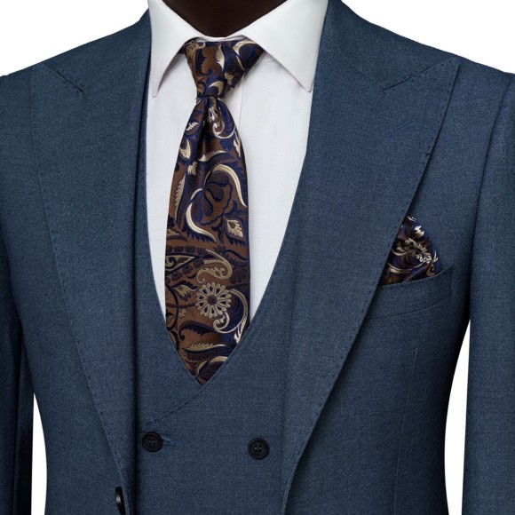 کت و شلوار و ژیله یقه بلیزر شاخدار ناتیه 2دکمه 2چاک سیامد siamod مدل H-10-12