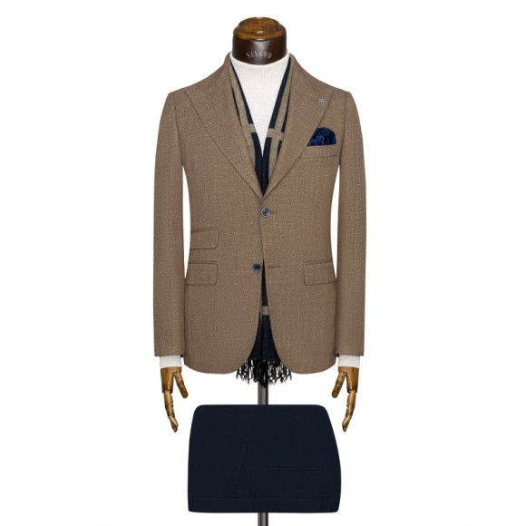 تک کت دو دکمه دوچاک یقه بلیزر شاخدار TENSELسیامد E-10-20-214-vh Siamod