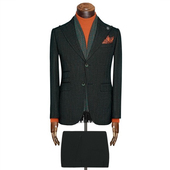 تک کت دو دکمه دوچاک یقه بلیزر شاخدار TENSELسیامد E-10-20-214-vh Siamod