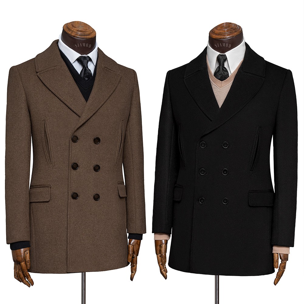 نیم پالتو شش دکمه وول یقه شالی سیامد E-401-8-22 siamod