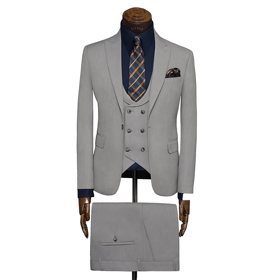 کت و شلوار و ژیله تک دکمه یقه بلیزر سفران اتوک Etock